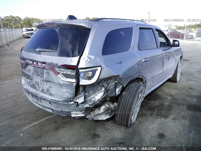 1C4RDHDGXFC927371 - 2015 DODGE DURANGO LIMITED SILVER photo 4