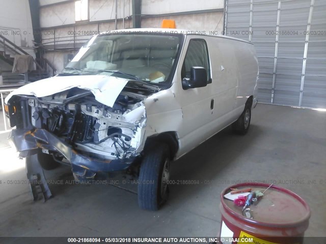 1FTNE24W68DB57828 - 2008 FORD ECONOLINE E250 VAN WHITE photo 2