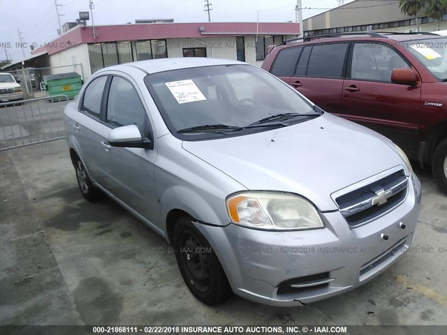 KL1TD56E19B381318 - 2009 CHEVROLET AVEO LS/LT SILVER photo 1