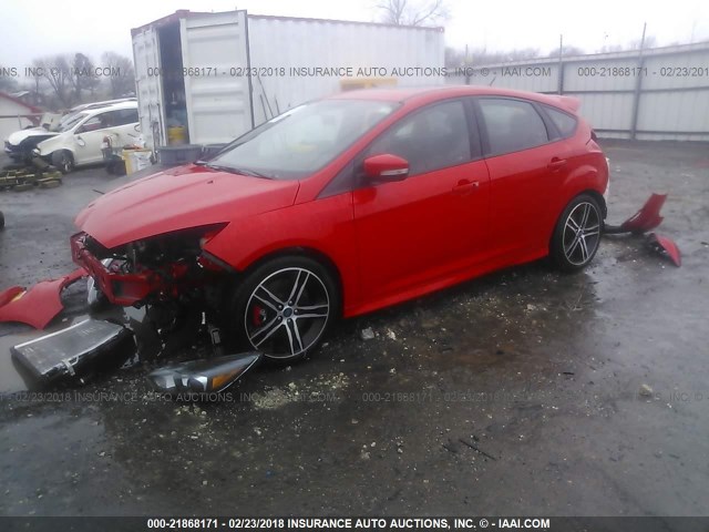 1FADP3L99HL237174 - 2017 FORD FOCUS ST RED photo 2