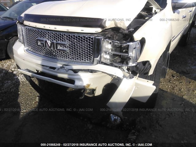 3GTP2XE27DG260179 - 2013 GMC SIERRA K1500 DENALI WHITE photo 6