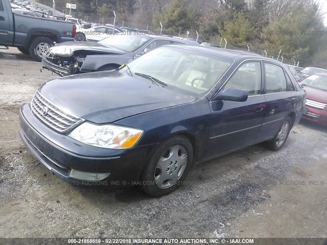 4T1BF28B43U325283 - 2003 TOYOTA AVALON XL/XLS BLUE photo 2