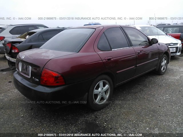 3N1AB51AX4L741271 - 2004 NISSAN SENTRA 2.5S RED photo 4