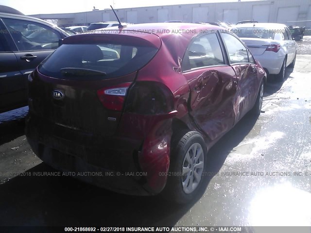 KNADM5A36D6235076 - 2013 KIA RIO LX Կարմիր լուսանկար 4