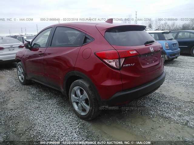 3CZRU6H56GM753239 - 2016 HONDA HR-V EX RED photo 3