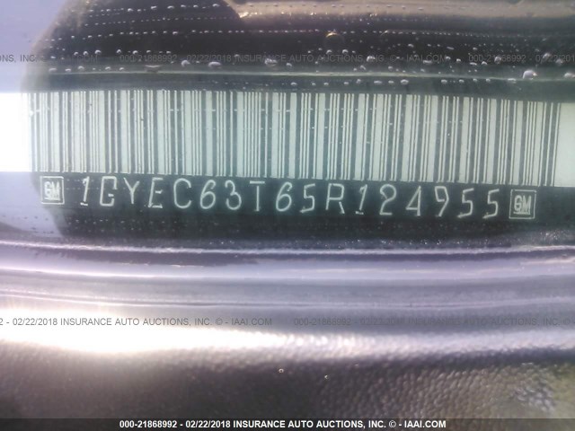 1GYEC63T65R124955 - 2005 CADILLAC ESCALADE LUXURY შავი ფოტო 9