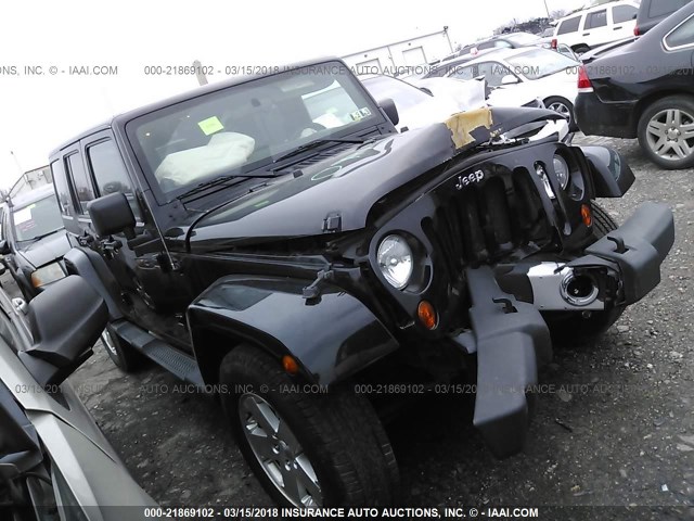 1J4HA5H16BL632992 - 2011 JEEP WRANGLER UNLIMITE SAHARA BLACK photo 1