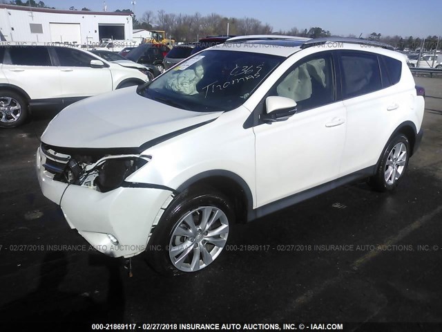 2T3YFREVXEW080369 - 2014 TOYOTA RAV4 LIMITED WHITE photo 2