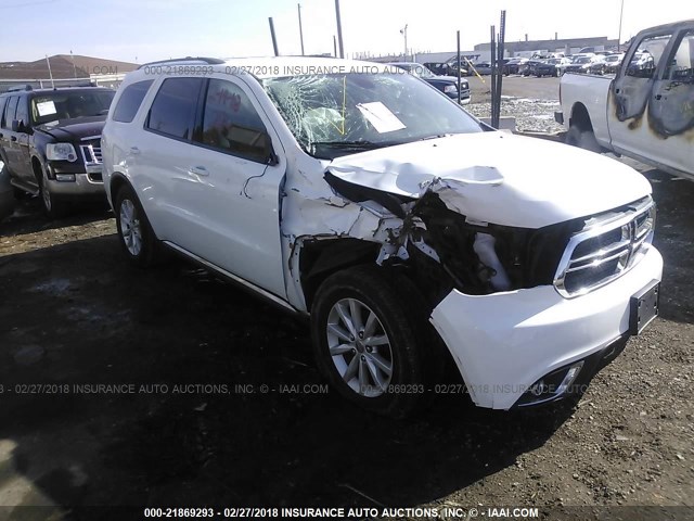 1C4RDJAGXEC591568 - 2014 DODGE DURANGO SXT WHITE photo 1