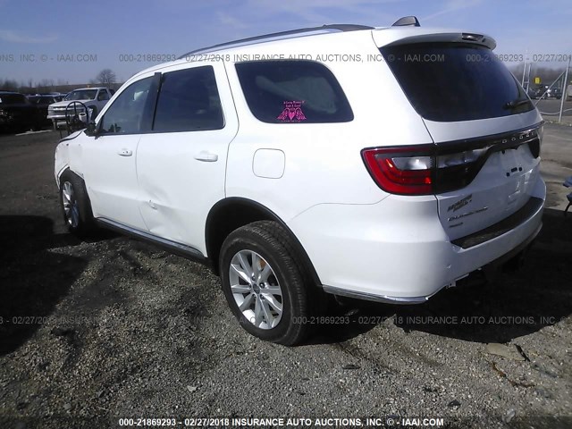 1C4RDJAGXEC591568 - 2014 DODGE DURANGO SXT WHITE photo 3