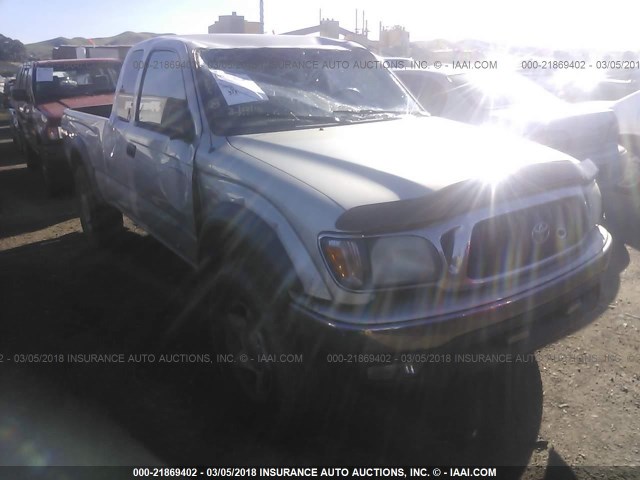 5TEWN72N11Z763563 - 2001 TOYOTA TACOMA XTRACAB SILVER photo 1