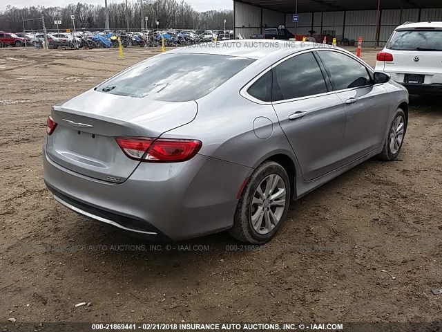 1C3CCCAB4FN657311 - 2015 CHRYSLER 200 LIMITED SILVER photo 4