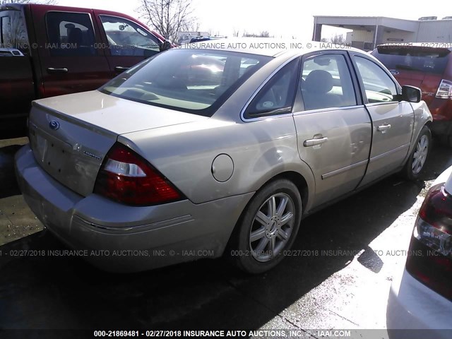 1FAFP25185G106798 - 2005 FORD FIVE HUNDRED LIMITED GOLD photo 4