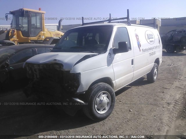 1FTNE24W28DB34708 - 2008 FORD ECONOLINE E250 VAN WHITE photo 2