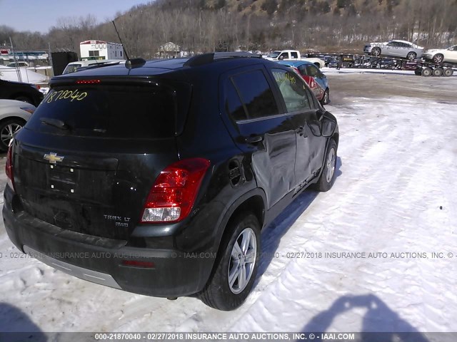 KL7CJRSB3FB244457 - 2015 CHEVROLET TRAX 1LT BLACK photo 4