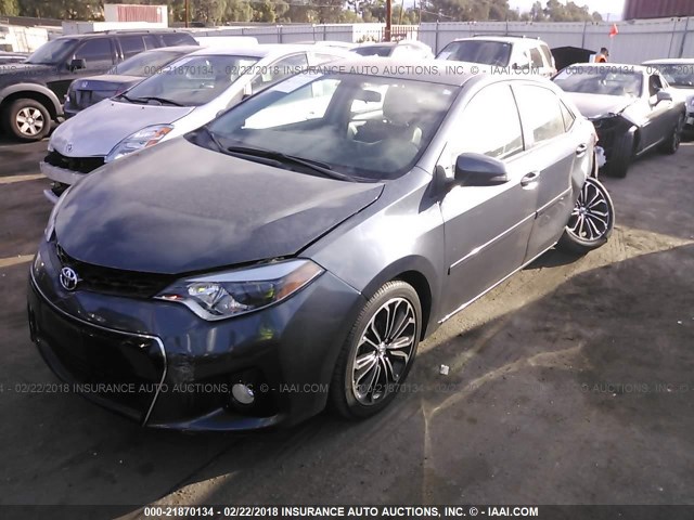 5YFBURHE0GP413294 - 2016 TOYOTA COROLLA L/LE/LE PLS/PRM/S/S PLS GRAY photo 2