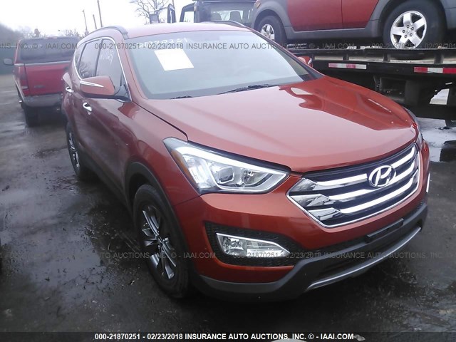 5XYZUDLB6DG005445 - 2013 HYUNDAI SANTA FE SPORT  ORANGE photo 1