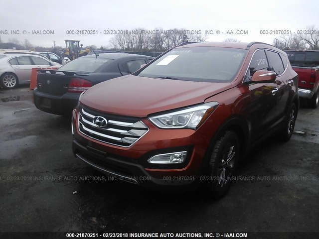 5XYZUDLB6DG005445 - 2013 HYUNDAI SANTA FE SPORT  ORANGE photo 2