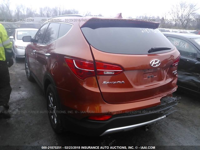 5XYZUDLB6DG005445 - 2013 HYUNDAI SANTA FE SPORT  ORANGE photo 3