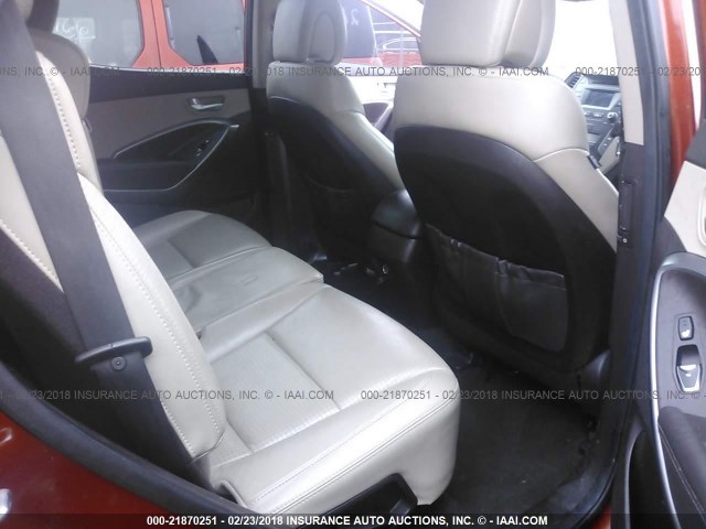 5XYZUDLB6DG005445 - 2013 HYUNDAI SANTA FE SPORT  ORANGE photo 8