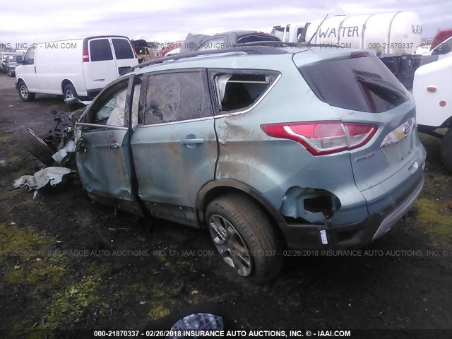 1FMCU9H98DUD70471 - 2013 FORD ESCAPE SEL GREEN photo 3