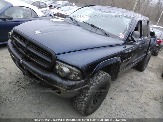 1B7GG2AN31S116461 - 2001 DODGE DAKOTA QUAD BLUE photo 2