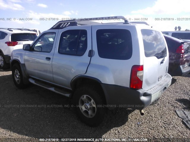 5N1ED28Y01C501739 - 2001 NISSAN XTERRA XE/SE SILVER photo 3