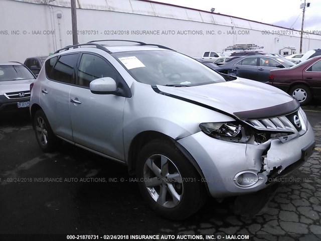 JN8AZ18WX9W118354 - 2009 NISSAN MURANO S/SL/LE SILVER photo 1