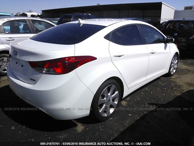 5NPDH4AE3DH208362 - 2013 HYUNDAI ELANTRA GLS/LIMITED WHITE photo 4