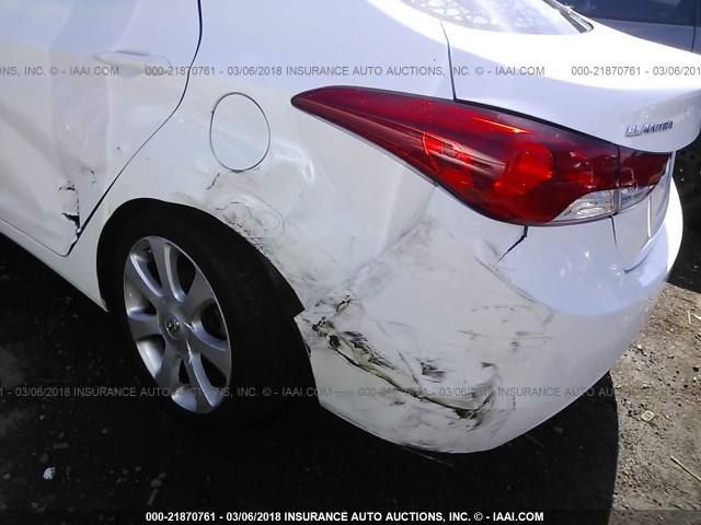 5NPDH4AE3DH208362 - 2013 HYUNDAI ELANTRA GLS/LIMITED WHITE photo 6