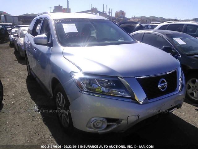 5N1AR2MM3GC669967 - 2016 NISSAN PATHFINDER S/SV/SL/PLATINUM SILVER photo 1