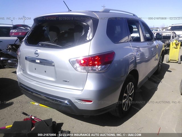 5N1AR2MM3GC669967 - 2016 NISSAN PATHFINDER S/SV/SL/PLATINUM 银色 照片 4