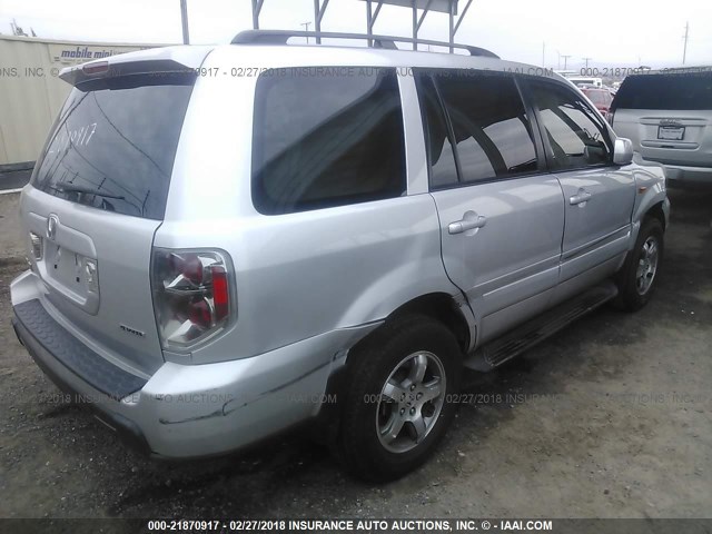 5FNYF18487B033290 - 2007 HONDA PILOT EX SILVER photo 4