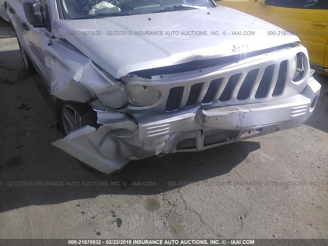 1J8FT48W47D352415 - 2007 JEEP PATRIOT LIMITED SILVER photo 6