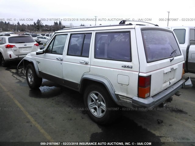 1J4FJ58S3ML632161 - 1991 JEEP CHEROKEE LAREDO WHITE photo 3