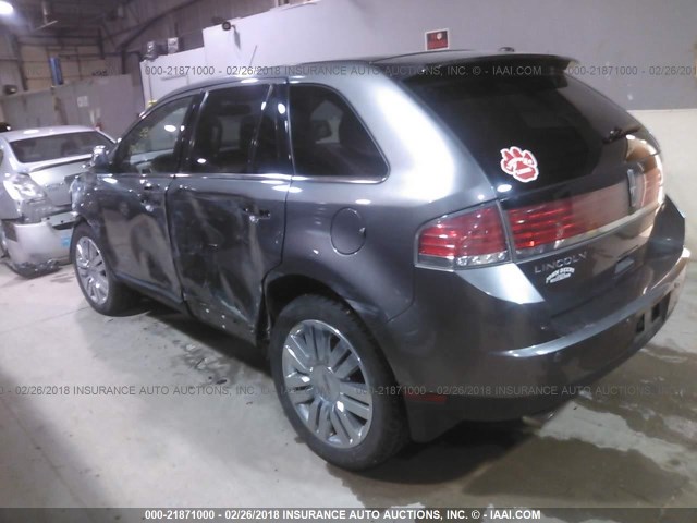 2LMDJ6JC2ABJ21252 - 2010 LINCOLN MKX GRAY photo 3
