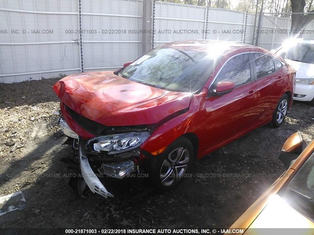 2HGFC2F50HH560397 - 2017 HONDA CIVIC LX RED photo 2