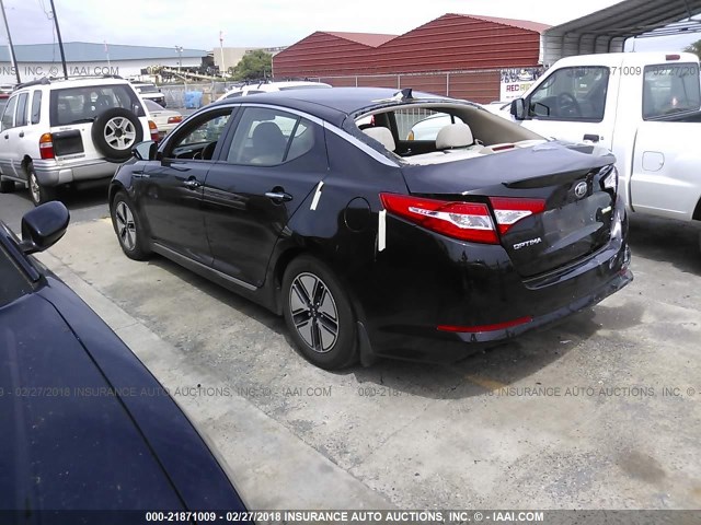 KNAGM4AD1D5053307 - 2013 KIA OPTIMA HYBRID BLACK photo 3