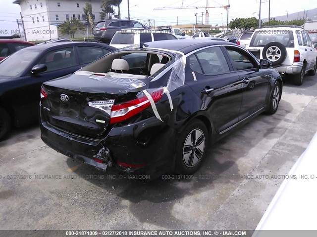 KNAGM4AD1D5053307 - 2013 KIA OPTIMA HYBRID BLACK photo 4