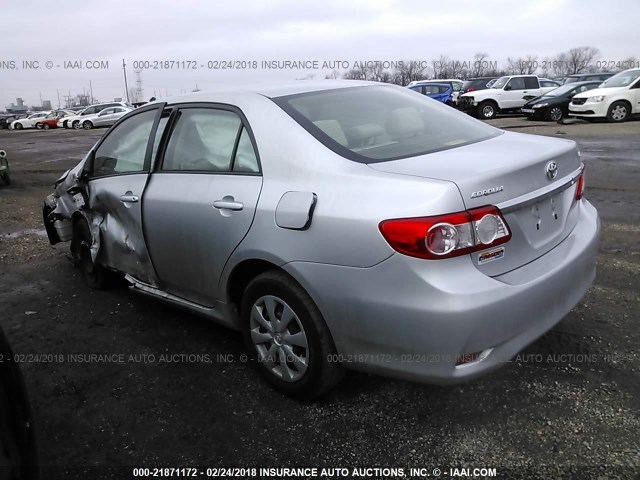 JTDBU4EE6B9130470 - 2011 TOYOTA COROLLA S/LE SILVER photo 3