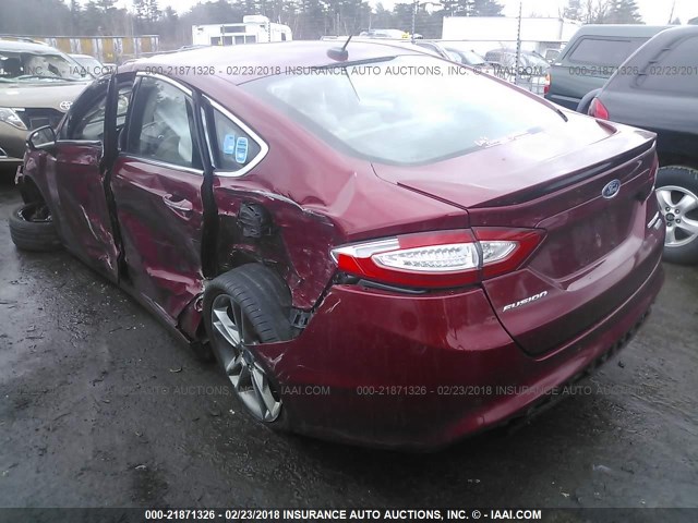 3FA6P0D97FR147087 - 2015 FORD FUSION TITANIUM RED photo 3