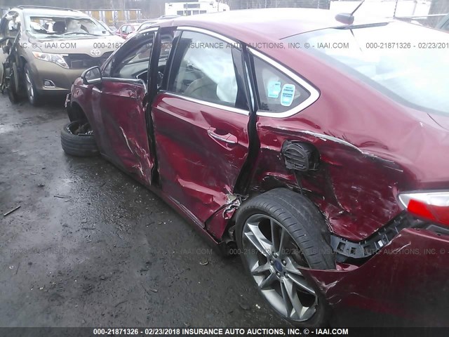 3FA6P0D97FR147087 - 2015 FORD FUSION TITANIUM RED photo 6