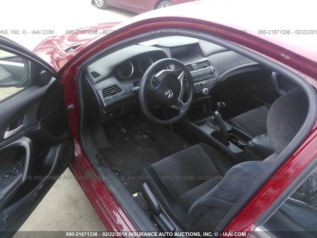 1HGCS11328A008811 - 2008 HONDA Accord LX-S RED photo 5