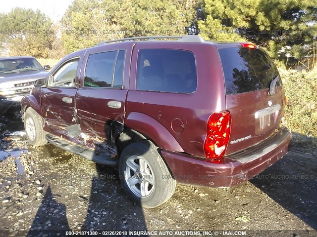 1D4HB48NX4F179576 - 2004 DODGE DURANGO SLT MAROON photo 3