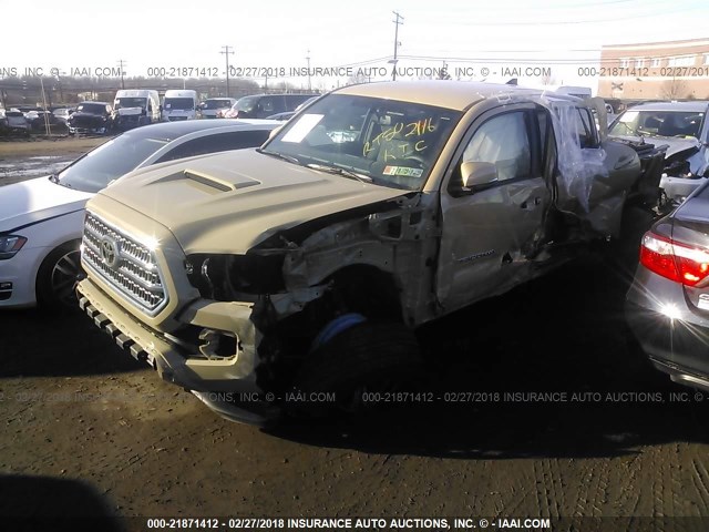5TFCZ5AN9HX098894 - 2017 TOYOTA TACOMA DBL CAB/SR/TRDSPT/OR/PRO თაფლისფერი ფოტო 2