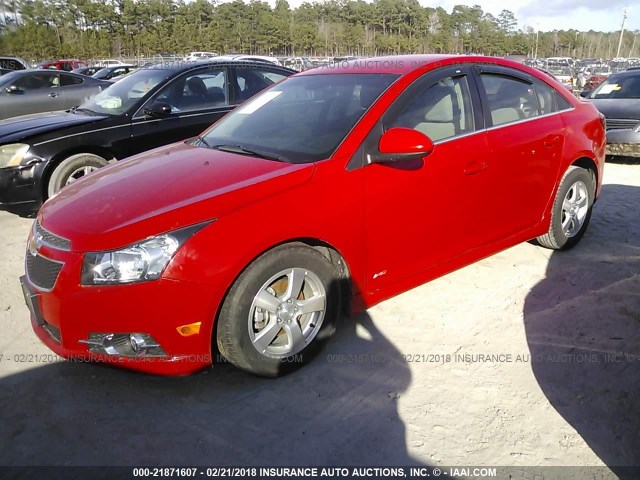 1G1PF5SC9C7278501 - 2012 CHEVROLET CRUZE LT RED photo 2