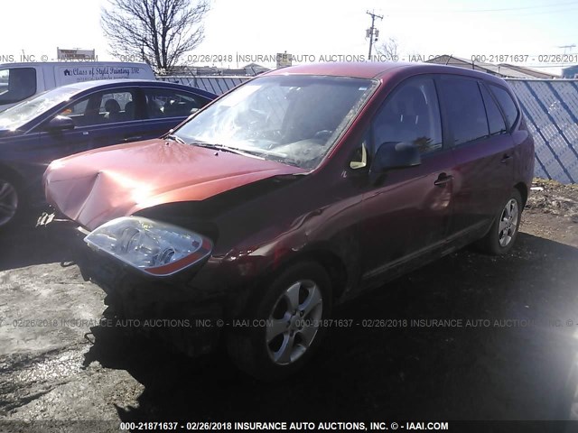 KNAFG525887198242 - 2008 KIA RONDO LX/EX BURGUNDY photo 2