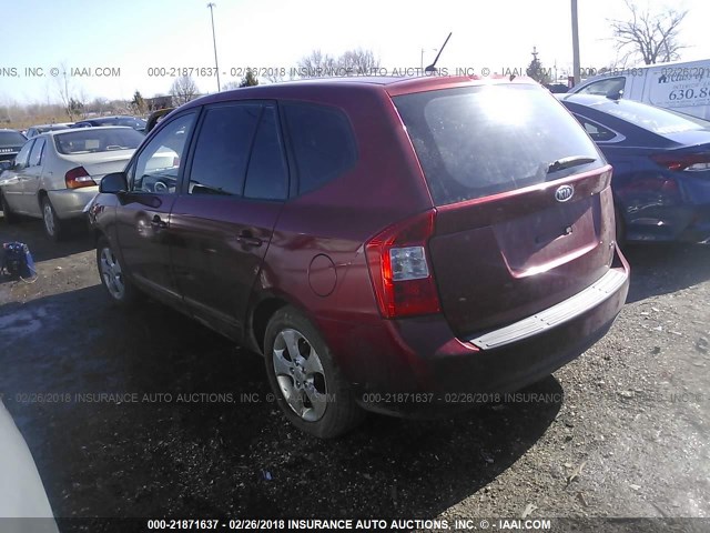 KNAFG525887198242 - 2008 KIA RONDO LX/EX BURGUNDY photo 3