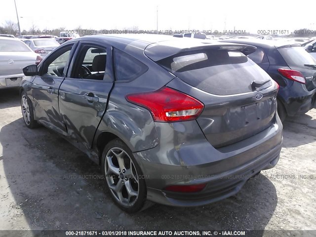 1FADP3L98FL356654 - 2015 FORD FOCUS ST GRAY photo 3