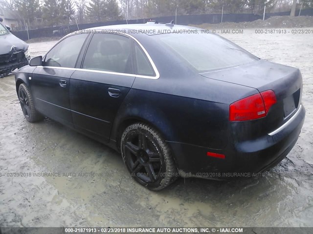 WAUDF78E87A124219 - 2007 AUDI A4 2.0T QUATTRO Navy photo 3